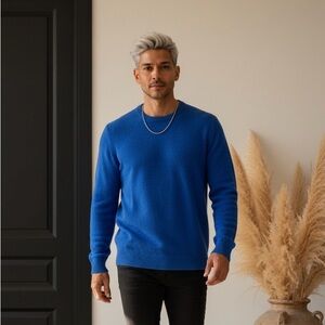 Quince Men's Vibrant Blue Crewneck Sweater